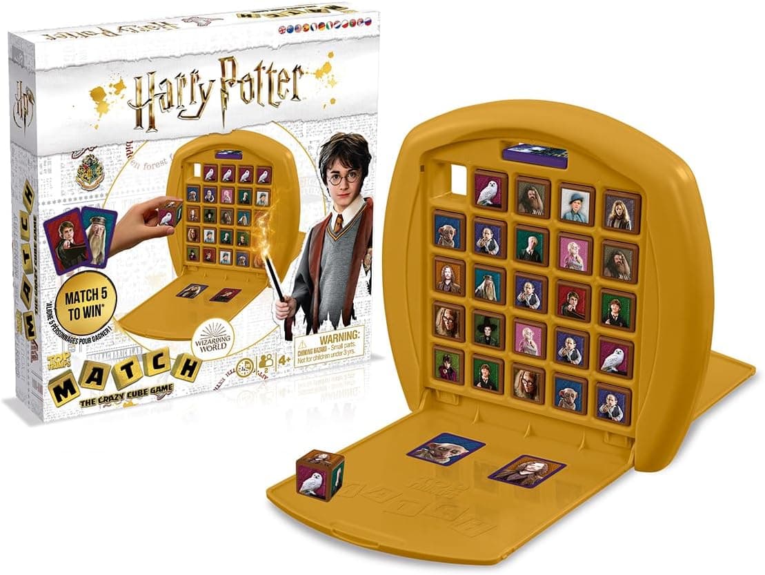 Top Trumps Match Harry Potter - jogo de mesa, jogos infantis, conecte-se 5 dados iguais no seu próprio painel, conjunto de memória 4 anos, para 2 jogadores