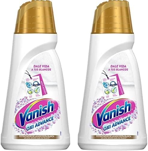 Reckitt Vanish Oxi Advance Removedor de manchas e branqueador para roupa branca, gel, sem lixívia, 800 ml (embalagem de 2)