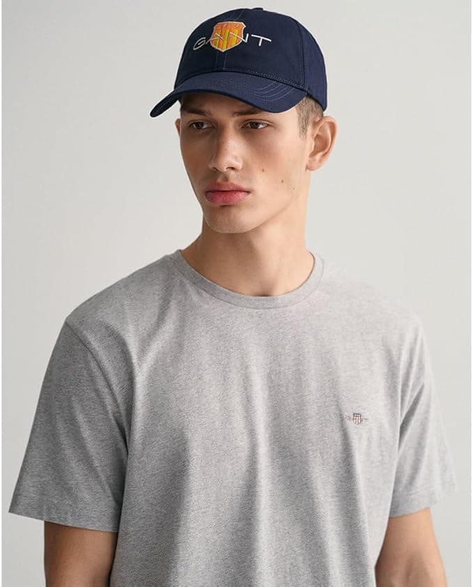 GANT T-shirt para homem com escudo normal, cinzento Melange