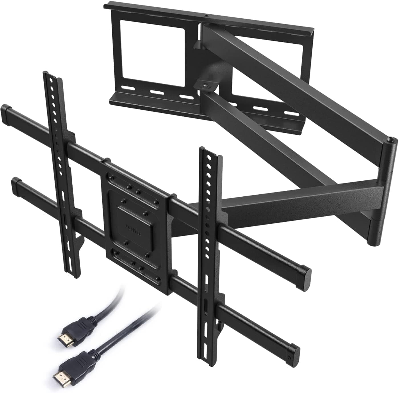 BONTEC Suporte de parede com braço articulado externo de 1040 mm para ecrãs de 32 - 75 polegadas planos/curvas LCD/LED/OLED, até 60 kg, suporte de parede com rotação e inclinável, VESA
