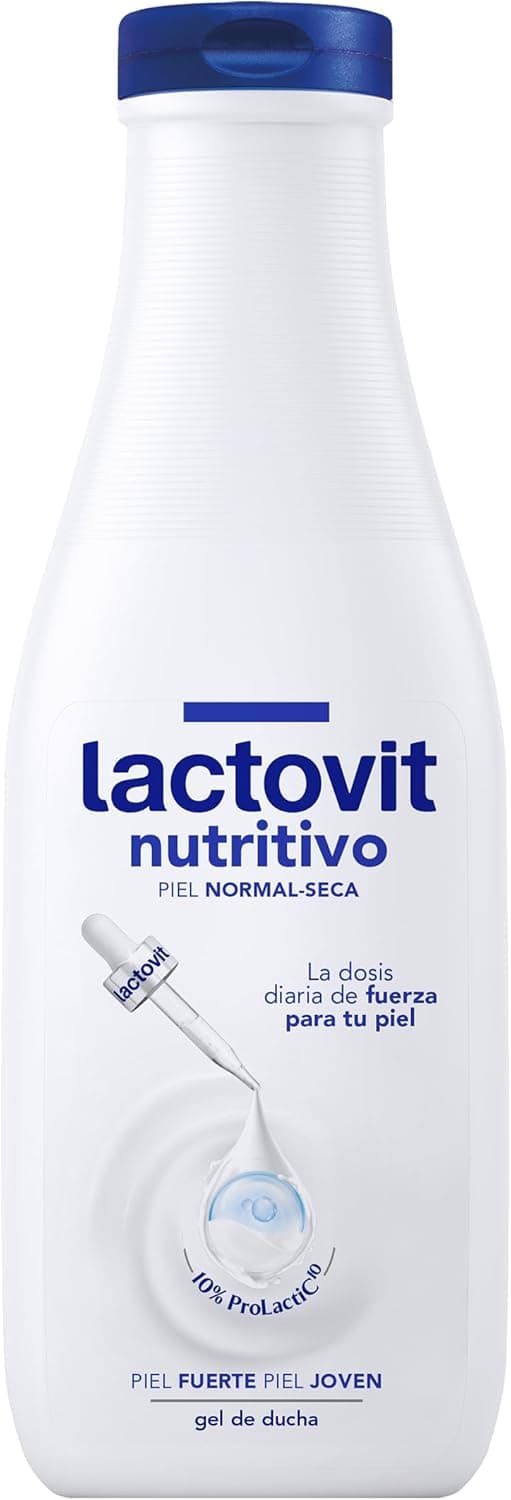 Lactovit - Gel de duche nutritivo e hidratante, pele forte e jovem, textura cremosa e leve, formulado com proteção cálcio, uso diário, para peles normais e secas - 550 ml