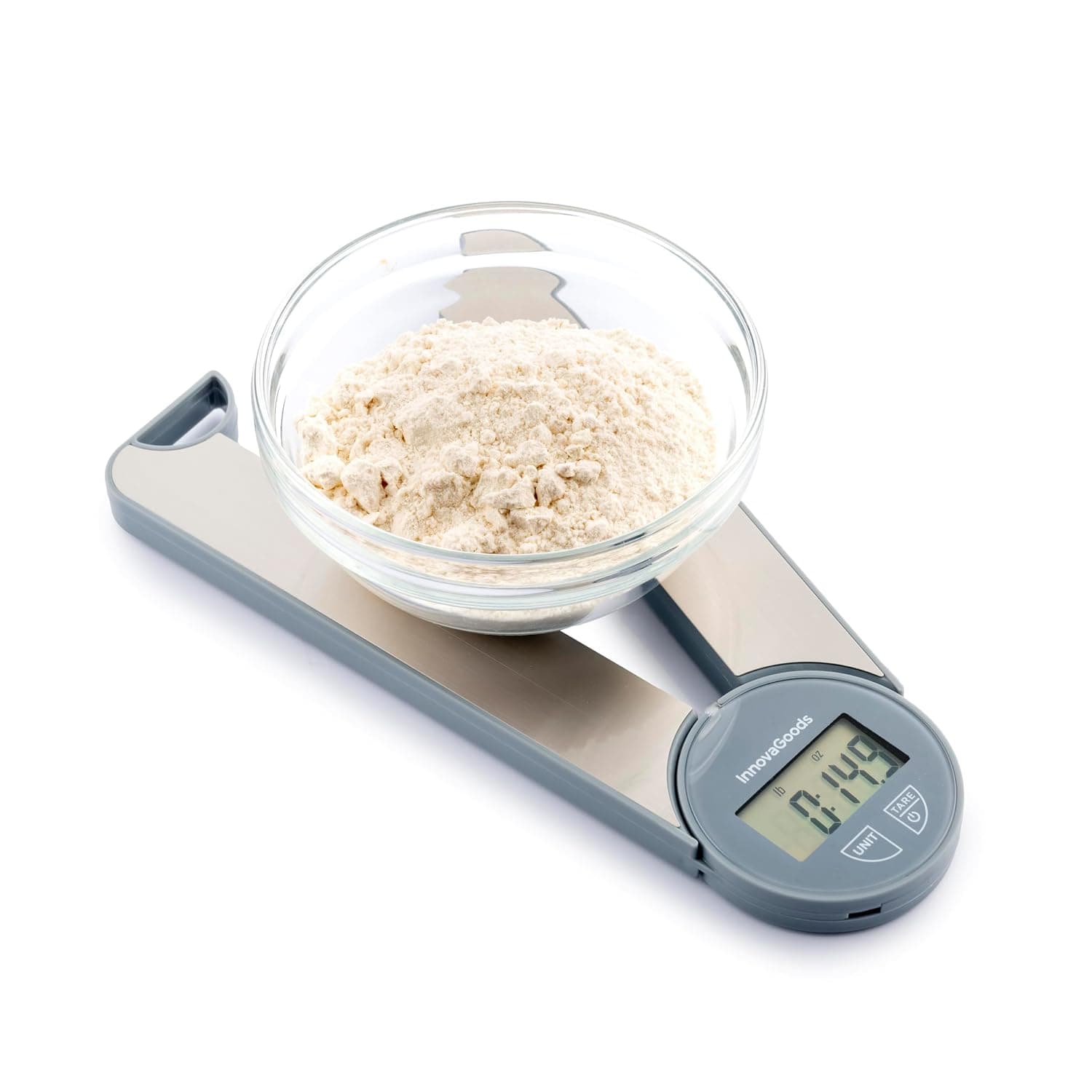 InnovaGoods® Balança de cozinha digital dobrável Skolden, balança de cozinha com ecrã, aço inoxidável, balança de alimentos multifuncional 2 g - 5 kg