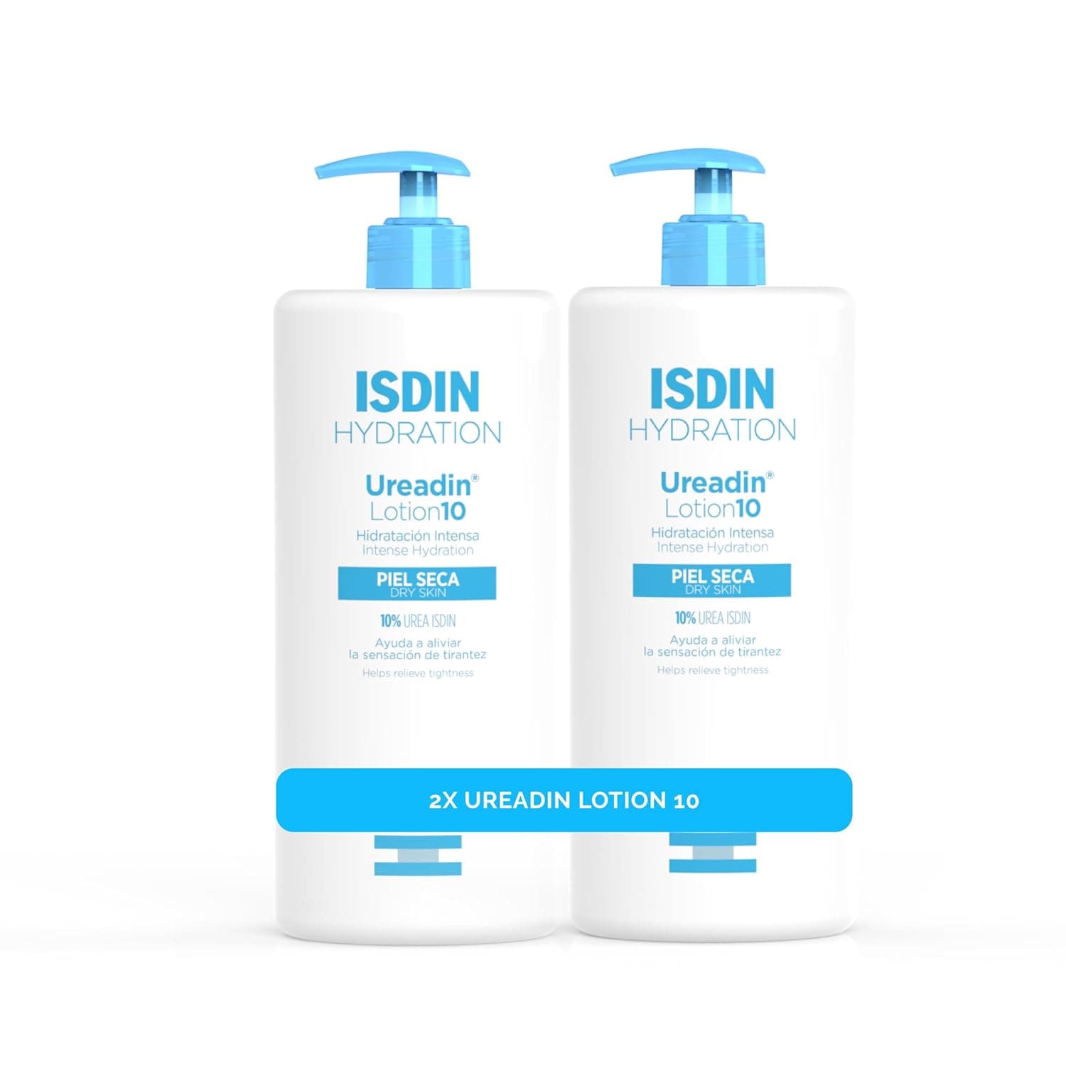 ISDIN - Ureadin Lotion10 750 ml, loção hidratante corporal com ureia para pele seca, 20% na 2ª unidade, embalagem de 2 unidades