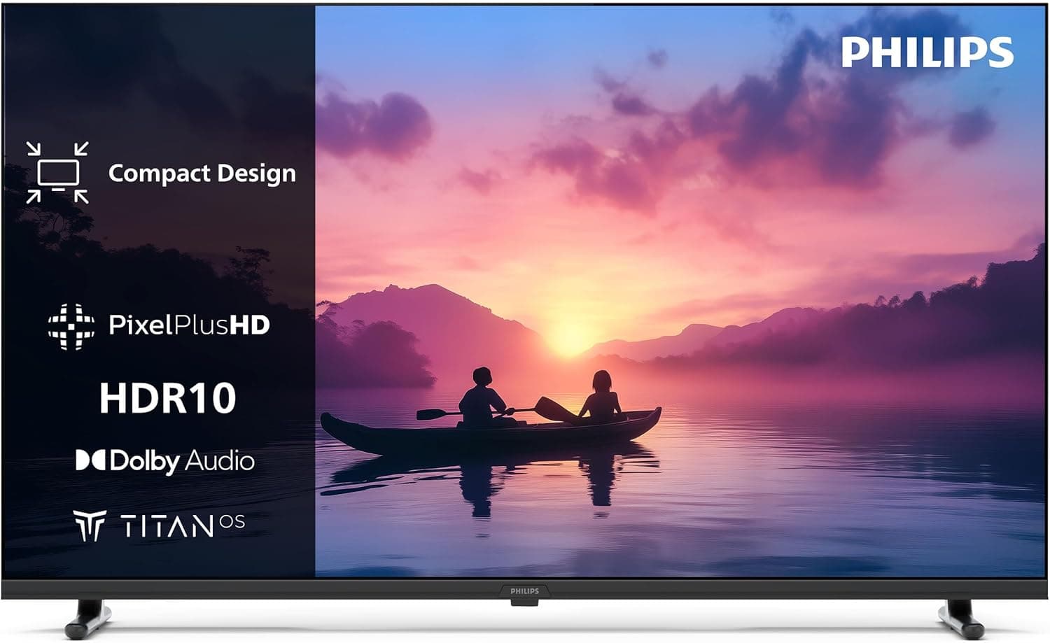Philips 32PFS6000 | Smart TV LED 32 polegadas HD com Pixel Plus, Titan OS e som Dolby Digital compatível com Alexa e Google Assistant