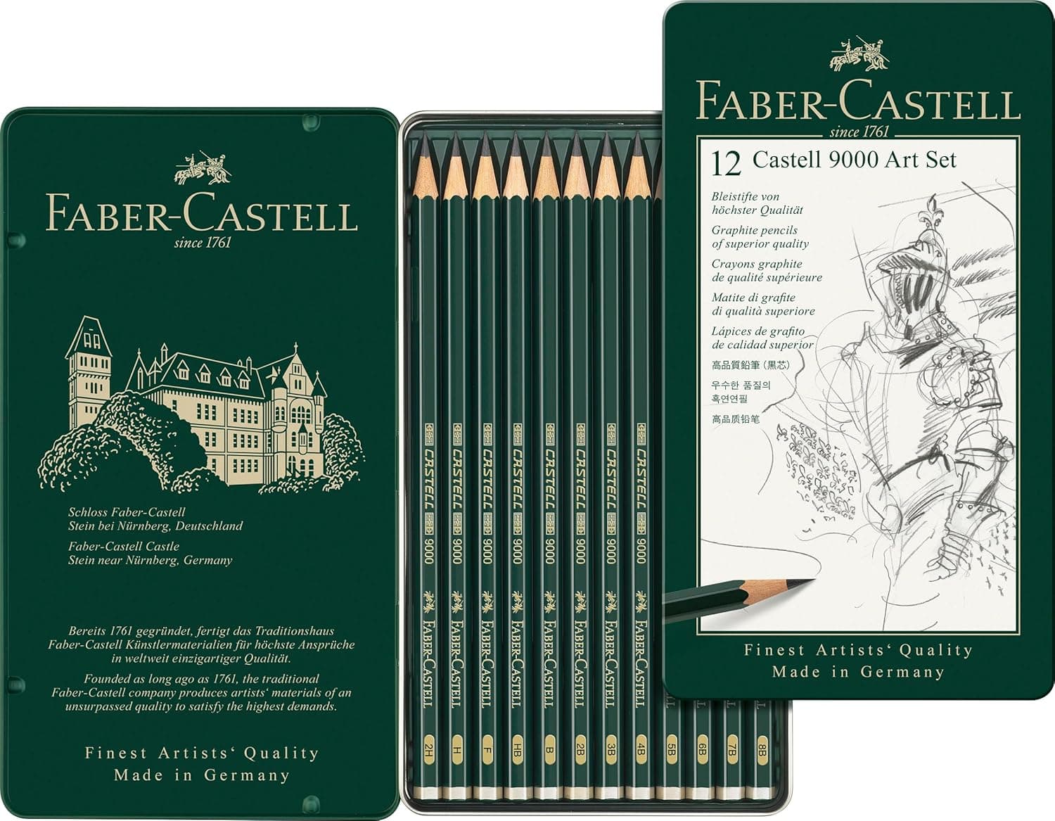 Faber Castell 9000 Conjunto de 12 lápis para desenho artístico