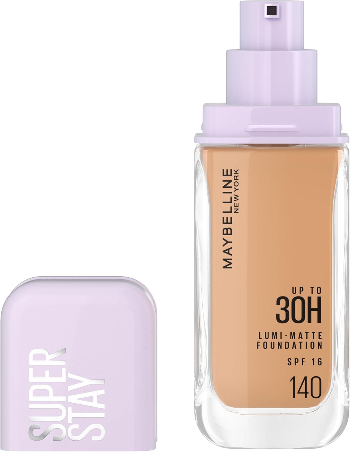 Maybelline Nova Iorque Base de maquilhagem, até 30 H, acabamento fosco luminoso, Lumi Matte, tom 140