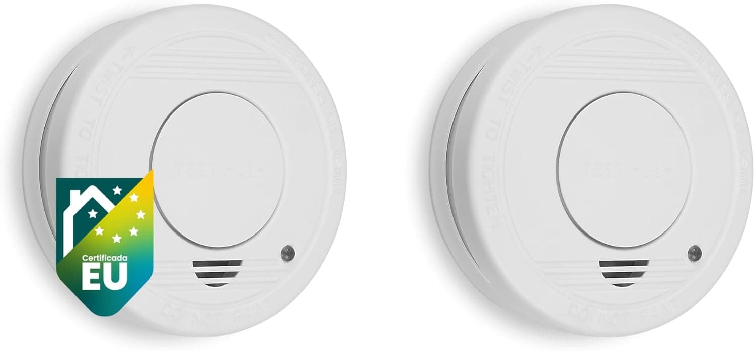 Smartwares Conjunto de 2 detetores de fumo - sensor óptico - 10 anos de duração - pilha substituível por 5 anos - botão de teste - 85 DB - FSM-11512
