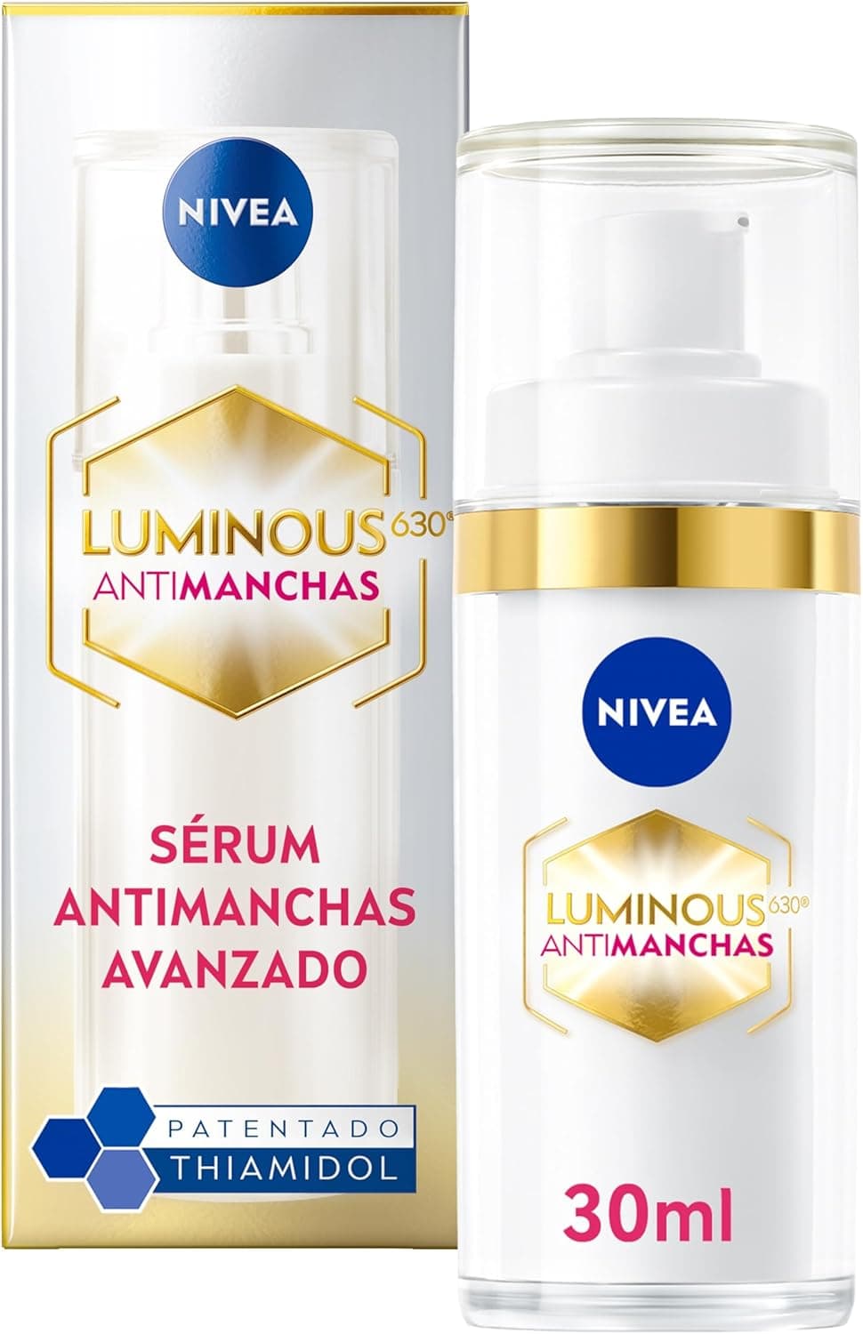 NIVEA Celular LUMINOUS 630 Sérum antimanchas, avançado (1 x 30 ml), sérum facial com Thiamidol e ácido hialurónico e soro despigmentante para uma pele mais lisa e uniforme