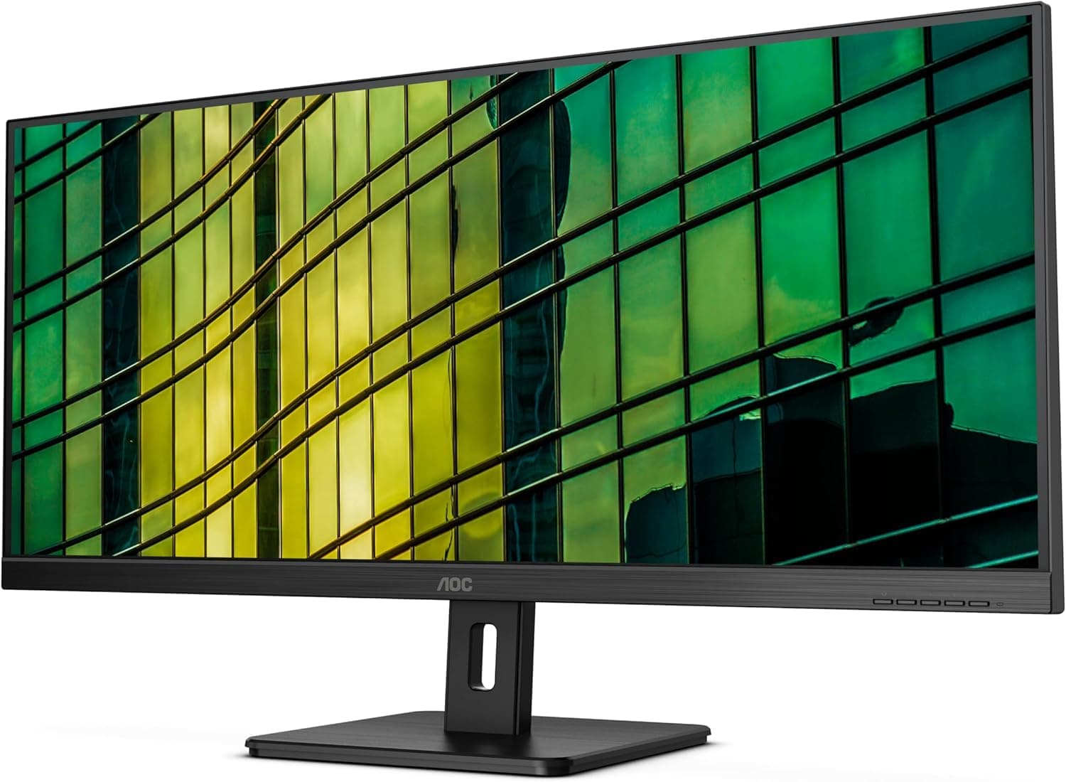 AOC U34E2M - Monitor de 34" QHD, 100Hz, VA, 4 ms, luz azul baixa, adaptador Sync, Flicker Free, Vesa, inclinável (3440 x 1440 @ 100 Hz, 300 d/m², HDMI 2.0 / DP 1.2 ), preto