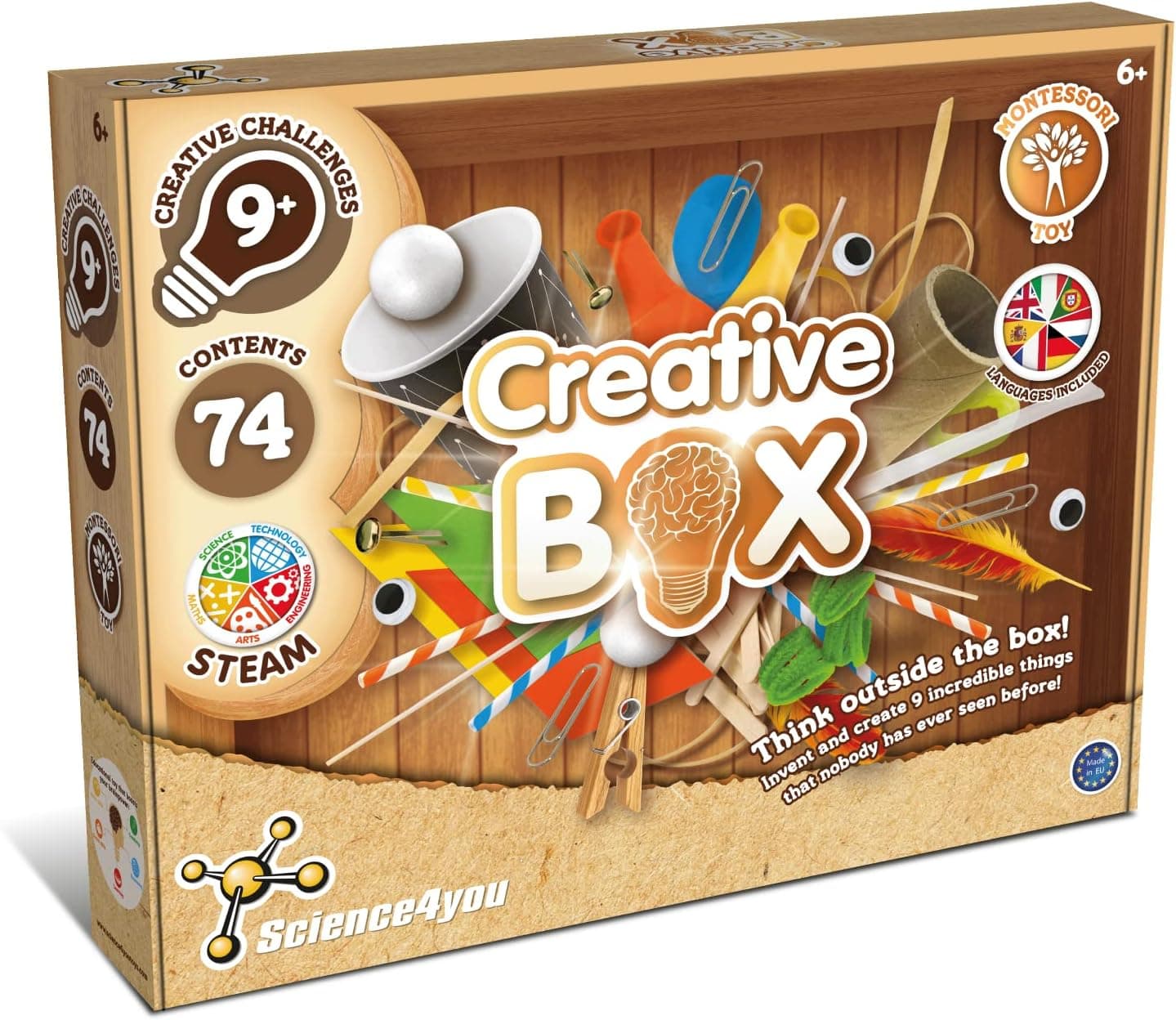 Science4you Caixa criativa - Kit de artesanato para crianças 6 7 8 9 10 anos | Crie os seus projetos criativos | brinquedo educativo Montessori, presente original