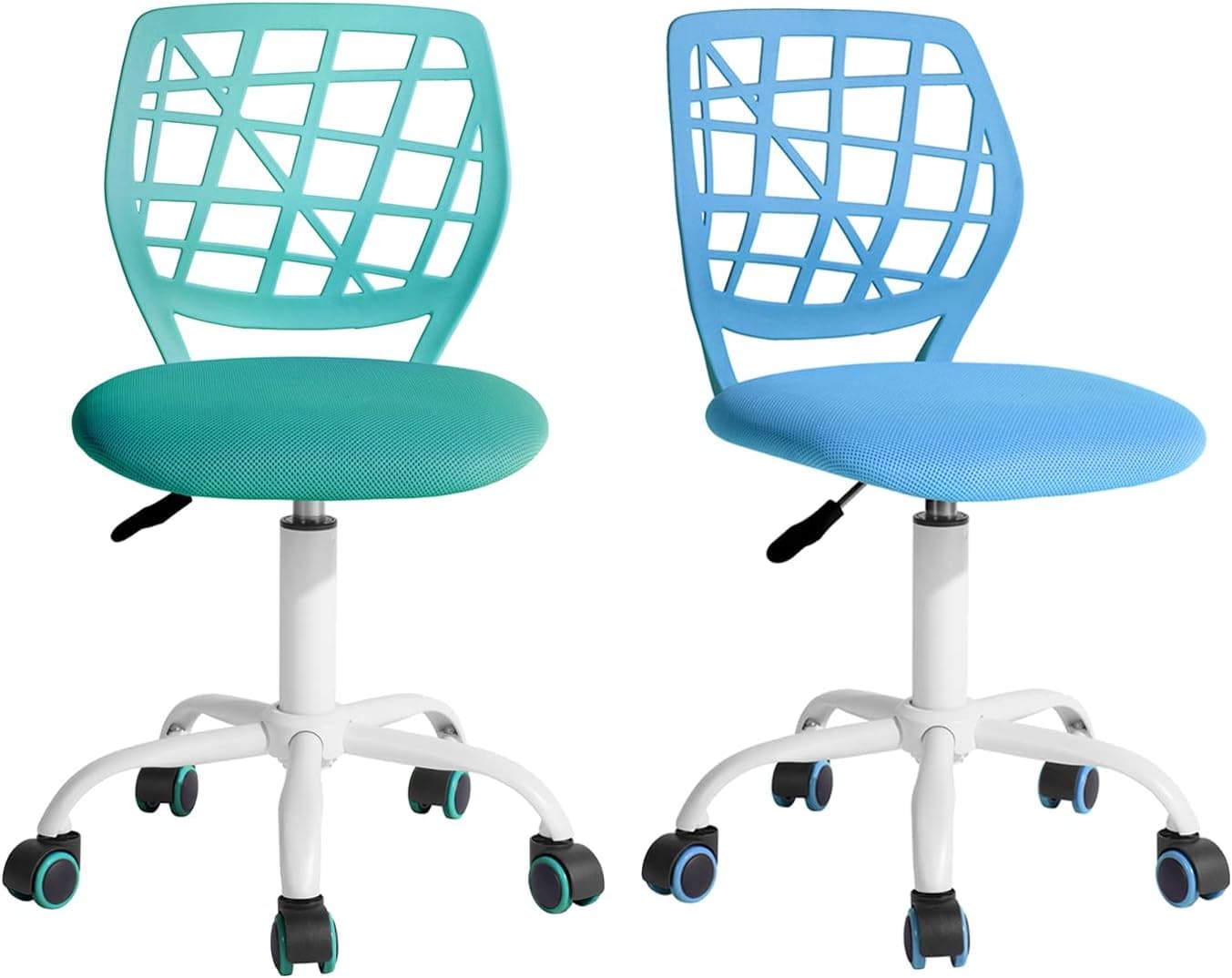FurnitureR 2 cadeiras, ergonómicas, ajustáveis, giratórias, para computador executivo, para casa, escritório, estúdio, metal plástico, 38 cm x 39 cm x 75 - 85 cm