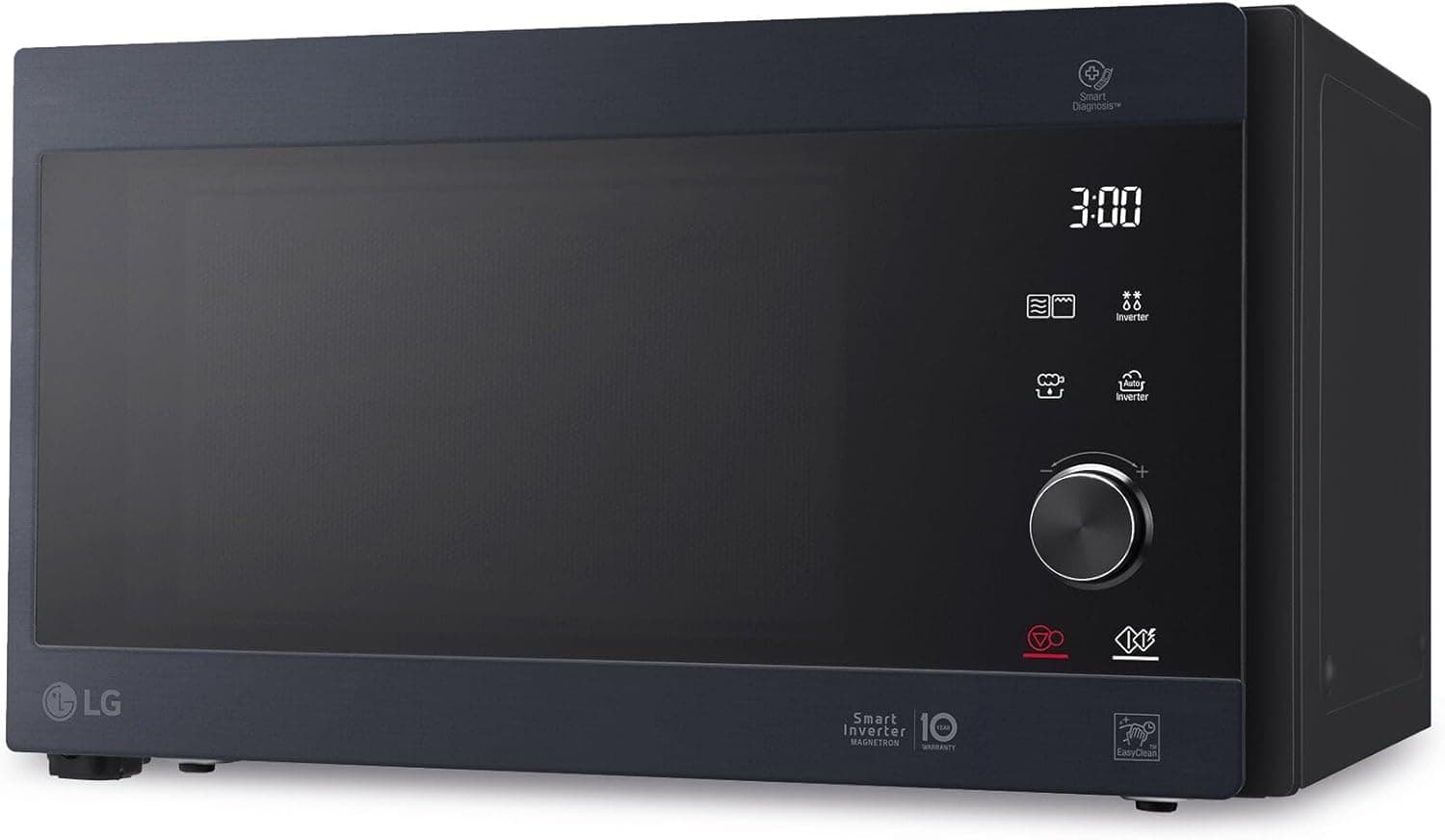 LG MH6565CPW Microondas com brilho e exibição digital, de 25 litros e 1000 W, micro-ondas LG com função Smart Inverter e EasyClean, mantém o sabor e nutrientes, cor preta