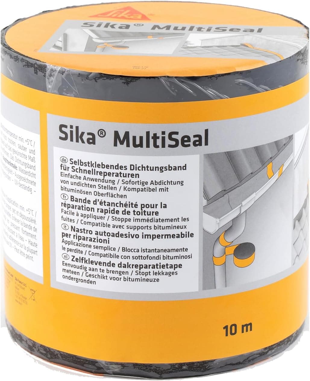 SIKA Multiseal | Banda bituminosa autoadesiva para reparação de coberturas e fissuras, 10 m x 150 mm, cinzento