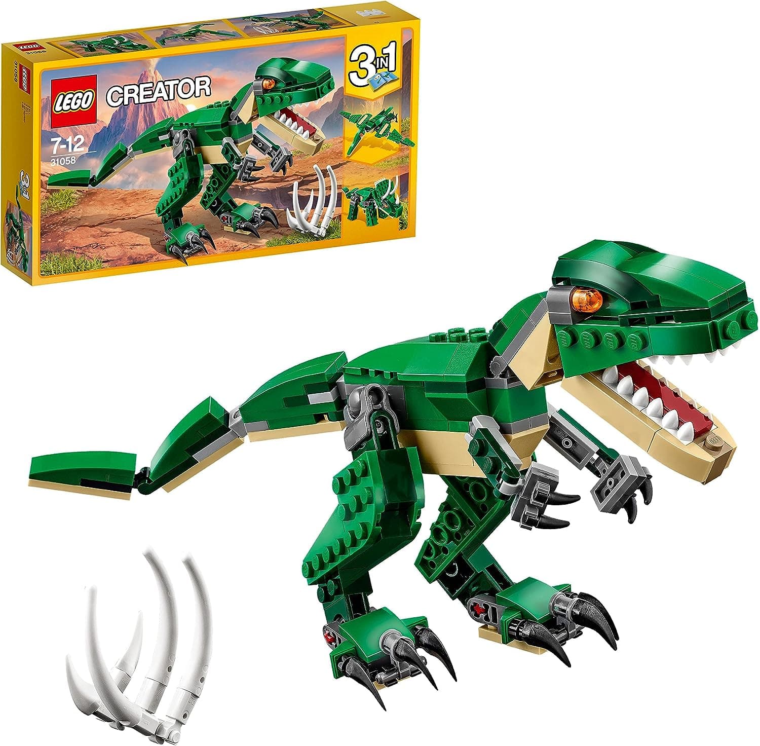 LEGO Creator - Grandes Dinossauros, brinquedo 3 em 1 com o qual pode construir bonecos de um Triceratops, um Pterodáctilo ou um T-Rex (31058)