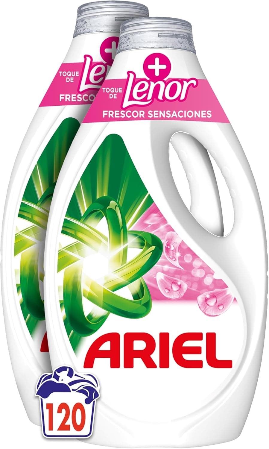 Ariel Detergente de máquina de lavar líquido, 120 lavagens, sabão Frescor sensações, limpeza melhorada em ciclos mais frios com a tecnologia exclusiva de limpeza a frio