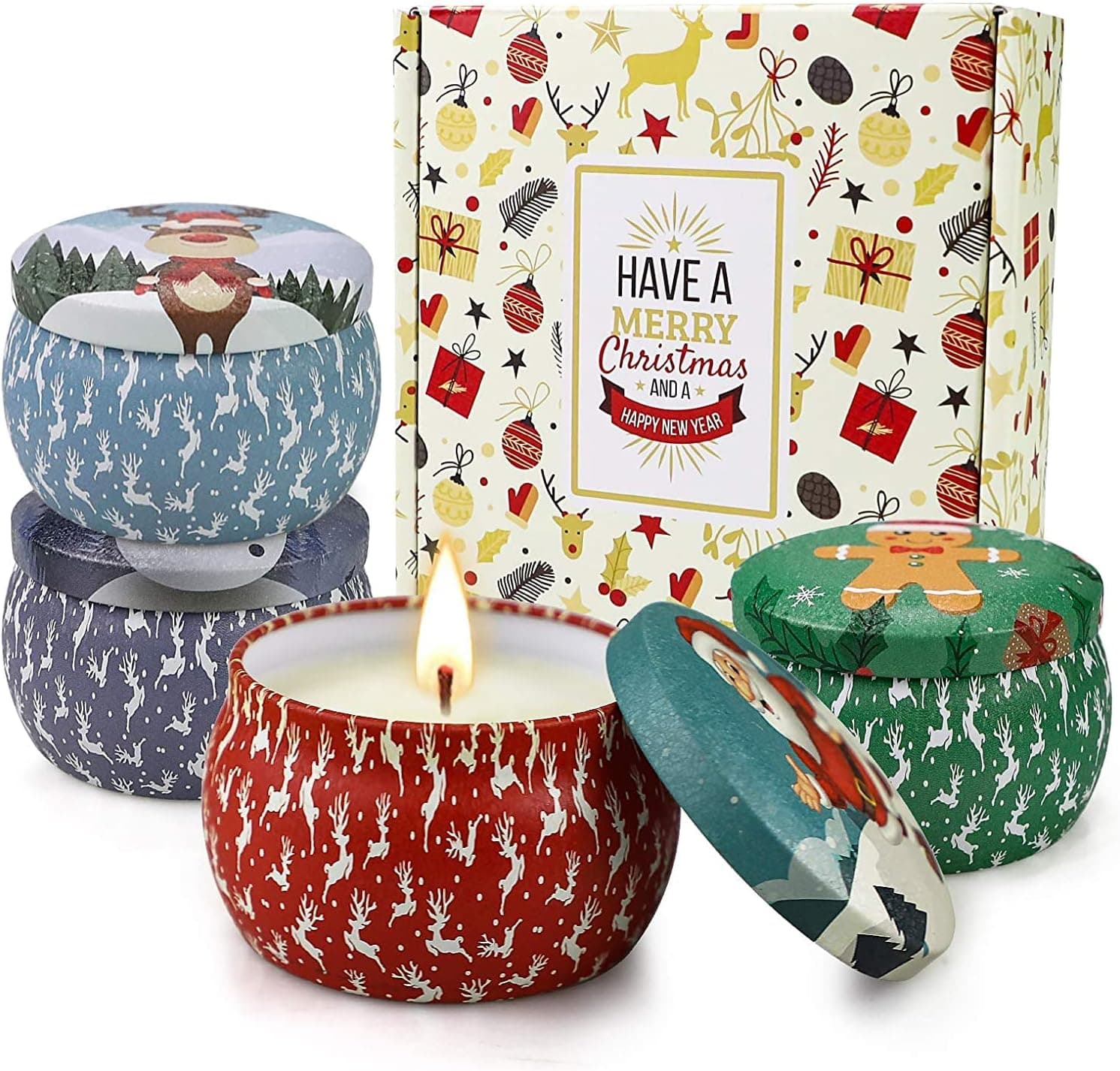 Yinuo Mirror | Conjunto de 4 velas aromáticas com 30 horas de duração para casa e oferta