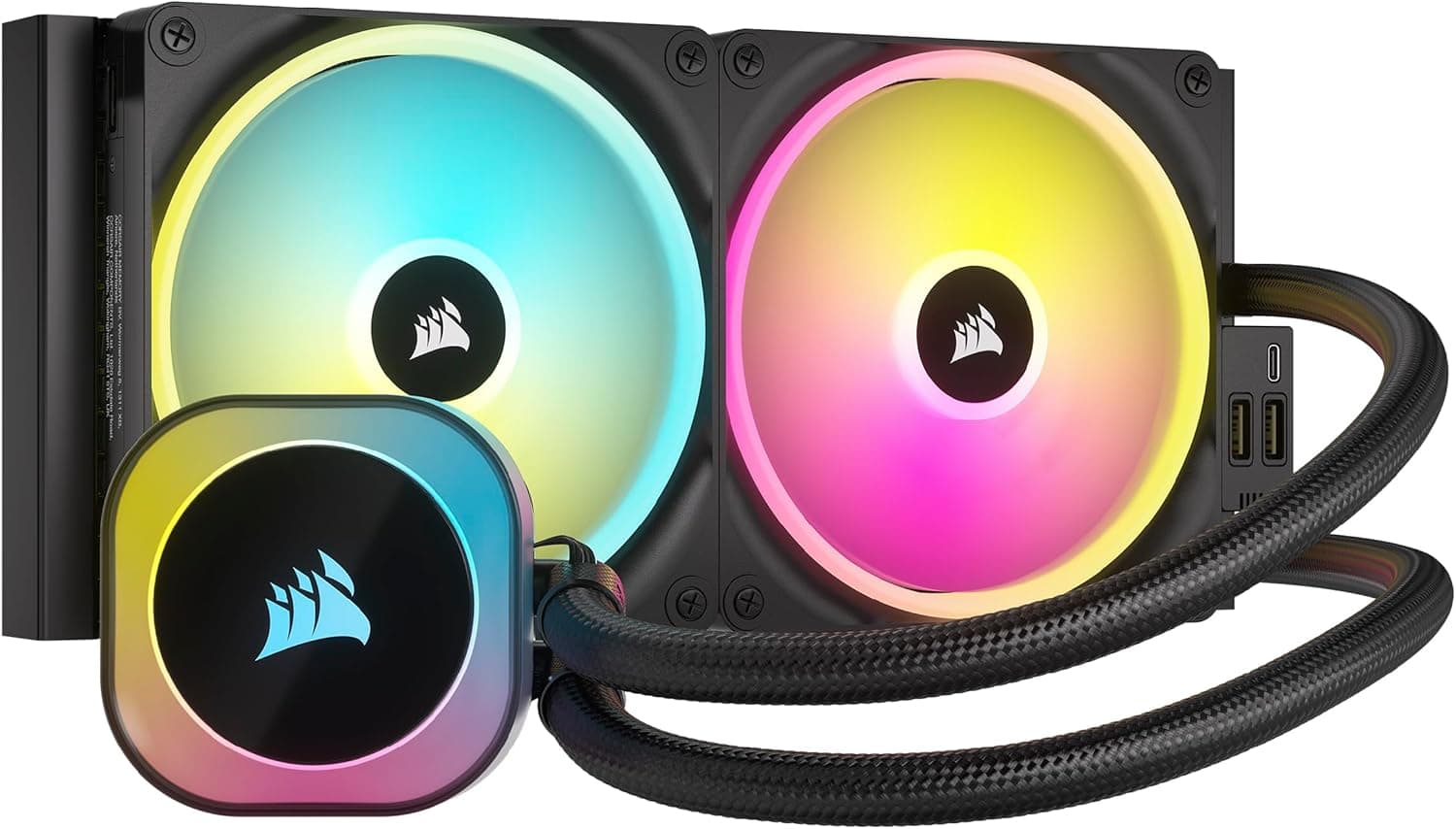 Corsair iCUE Link H115i RGB Refrigerador líquido RGB para CPU - 280 mm AIO - ventoinhas QX140 RGB - adapta-se a Intel® LGA 1700, AMD® AM5 - hub de sistema iCUE Link incluído - preto