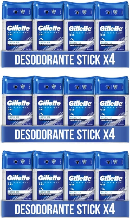 Gillette Clear Gel desodorizante antirreflexo, Arctic Ice para homem, 12 x 70 ml