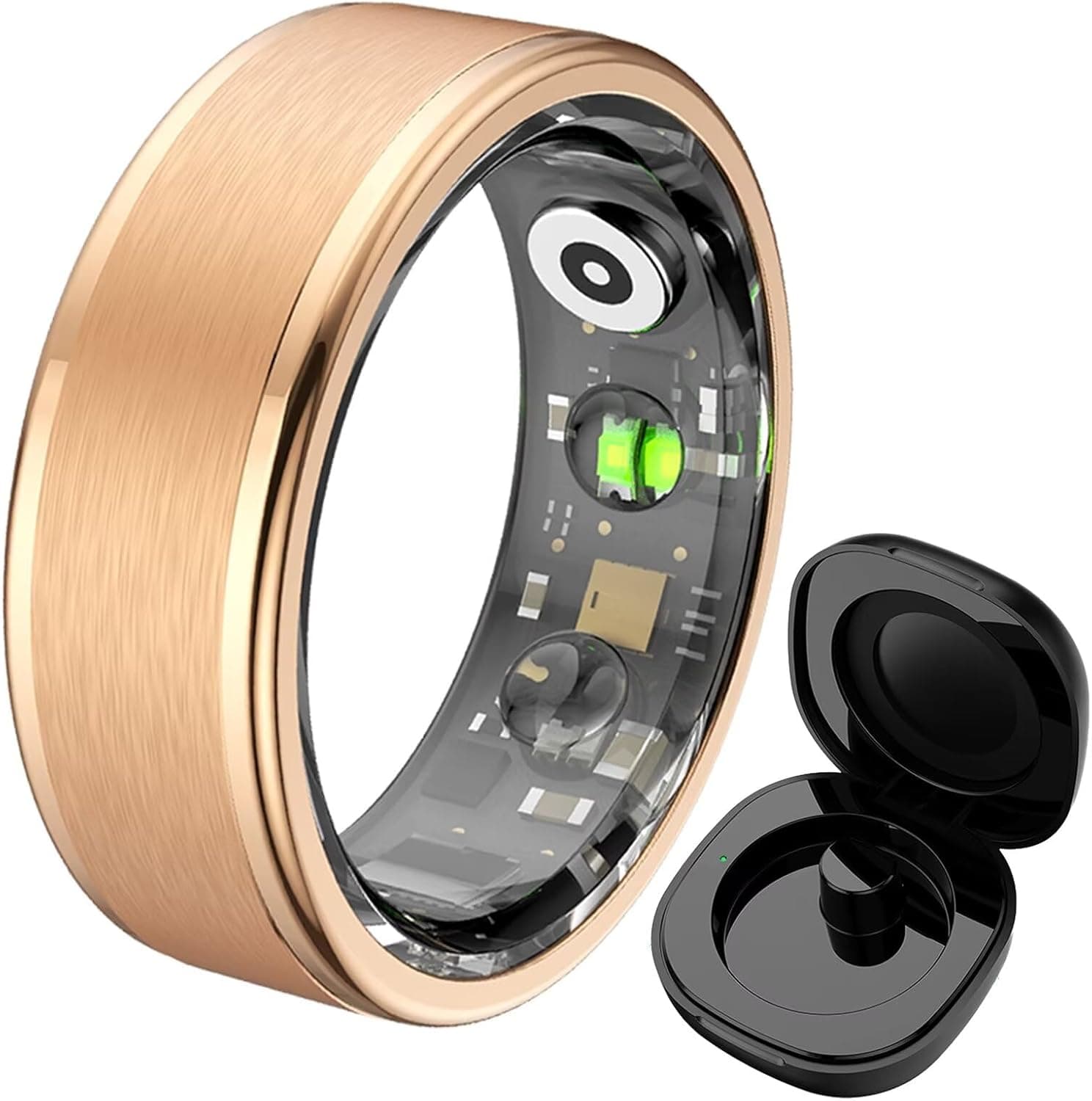 Anel inteligente com estojo de carregamento Prata Rosa Ouro Preto Anel inteligente Homens Mulheres Anel de fitness Rastreador Anel de fitness Mulheres Rastreamento Rastreador de sono Android IOS Monitor de frequência cardíaca Anel de fitness Pedômetro Healtring