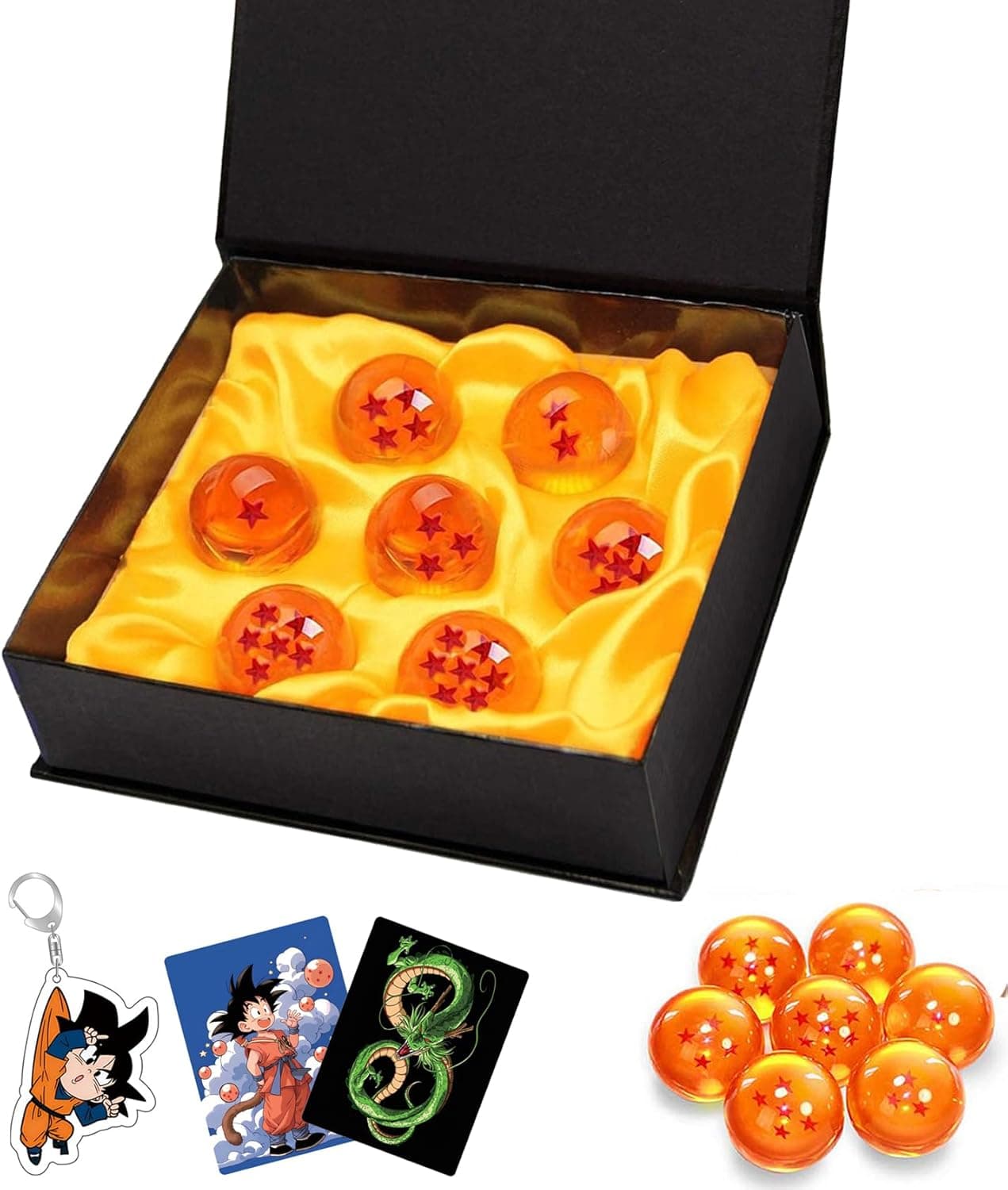 Dragon Ball, Esferas do Dragão com caixa de exposição e porta-chaves, cartão de invocação de Shenlong