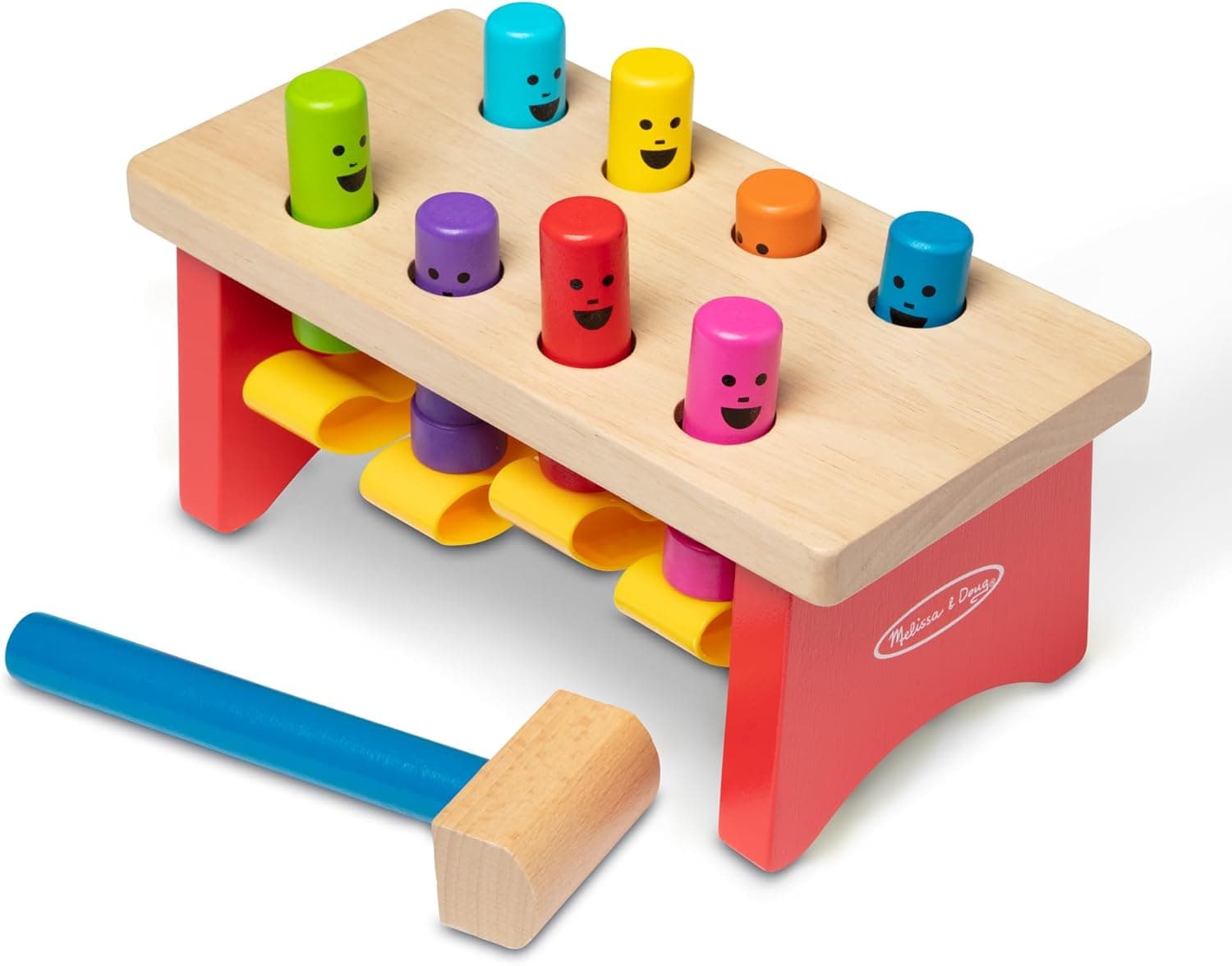 Melissa & Doug Banco de trabalho para martelar, brinquedos de desenvolvimento, brinquedo de madeira para crianças, 3, presente para menino ou menina