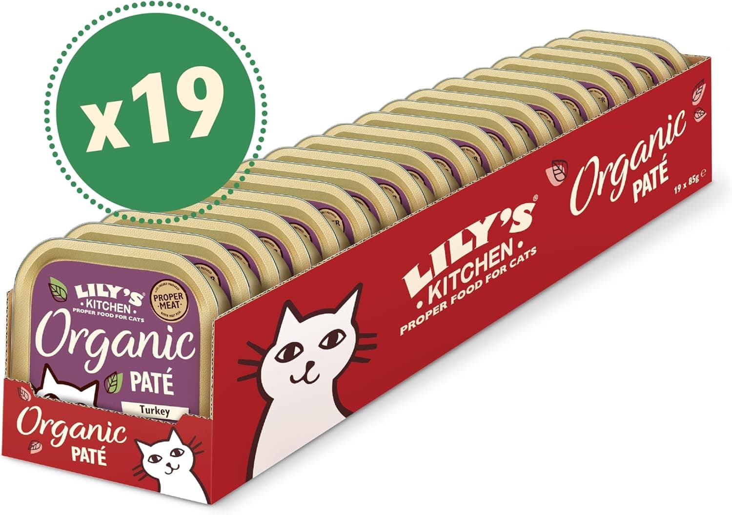 Lily's Kitchen Orgânico ração húmida para gatos, paté de peru (19 x 85 g)