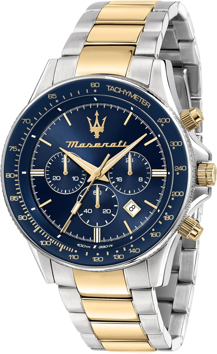 Maserati Relógio homem Sfida Limited Edition, cronógrafo, de quartzo - R8873640017, Prateado e dourado, 44mm, pulseira