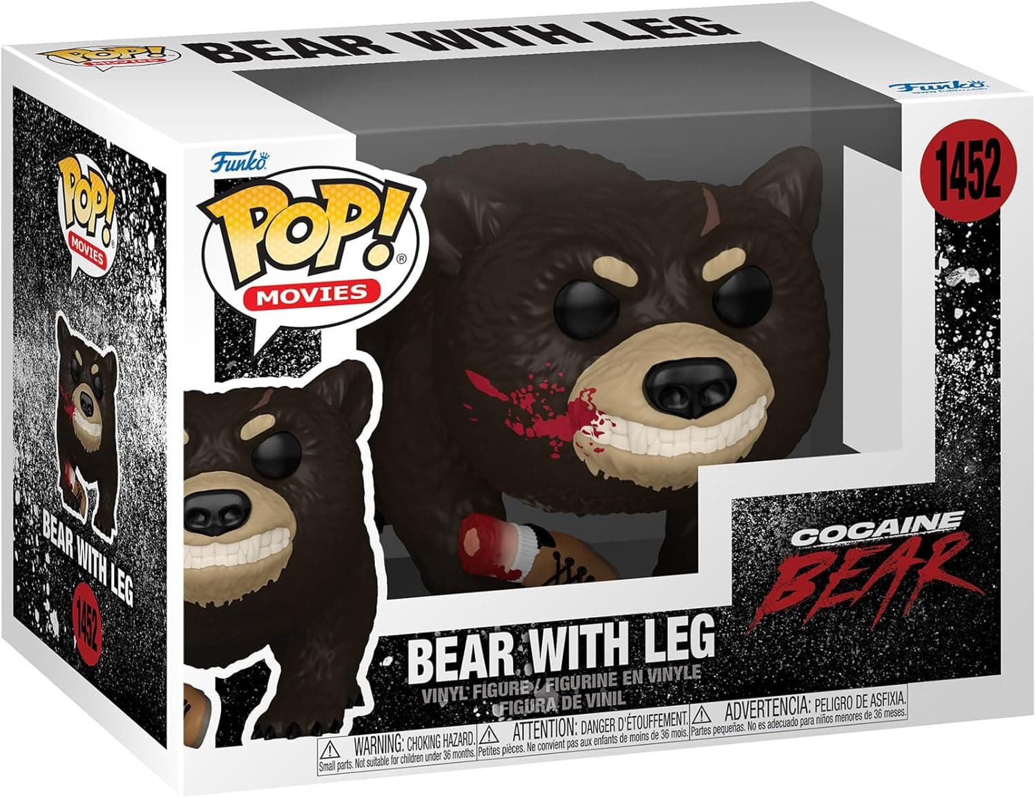 Funko Pop! Filmes: Cocaine Bear - Bear with Leg - Sangrento - Urso Vicioso - Figura de vinil colecionável