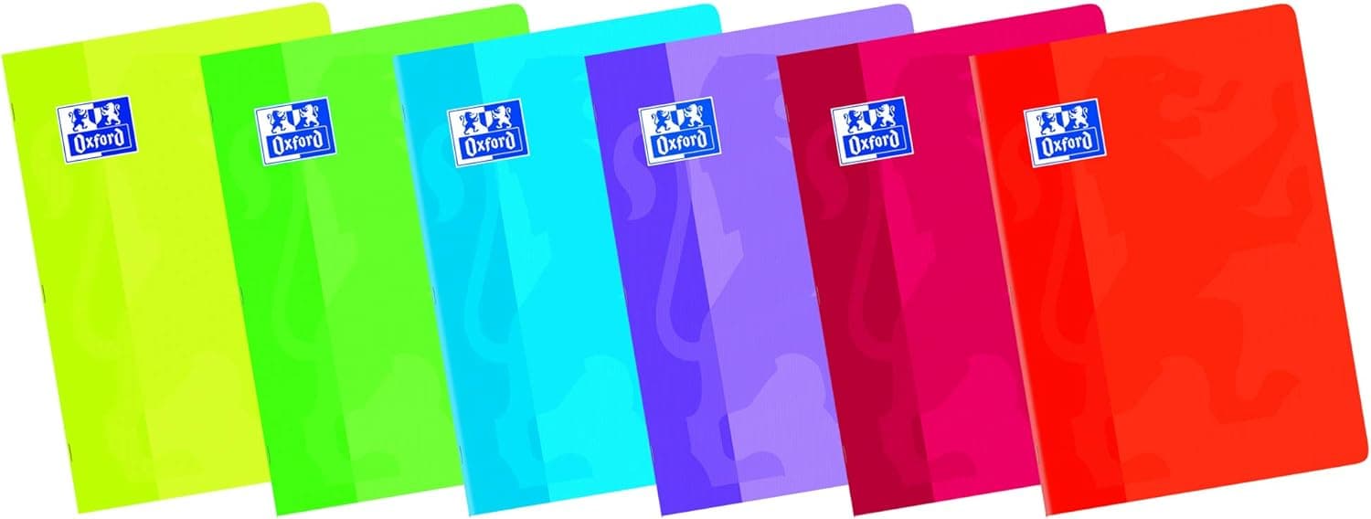 Oxford Clássico, conjunto de 10 cadernos agrafados de capa macia, A5+