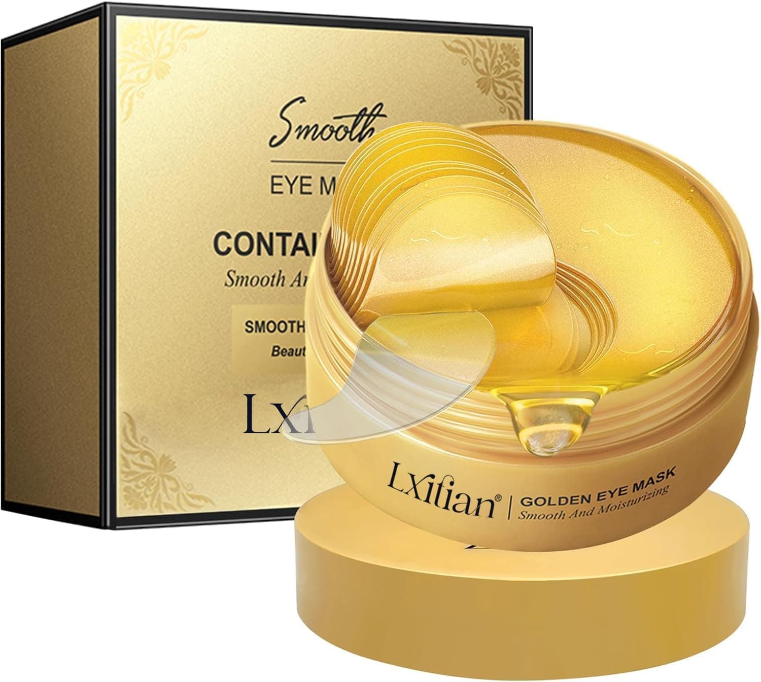 Lxitian 24K Ouro | Patches de olhos hidratantes veganos com colagénio para olheiras, bolsas e anti-idade
