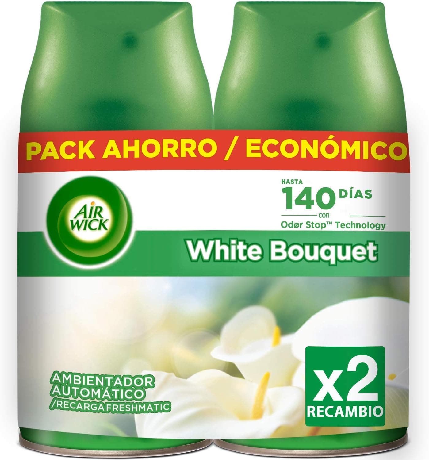Air Wick Freshmatic Max Recarga dupla White Bouquet para ambientador, 500 ml