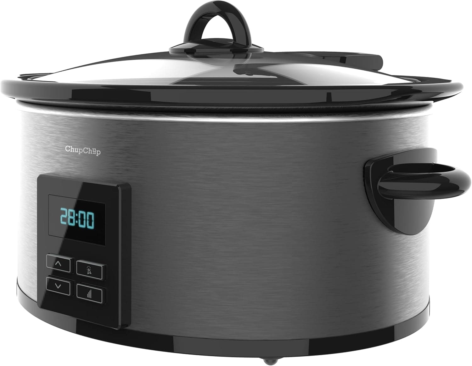 Cecotec Panela de cozedura lenta de 5,5 L digital ChupChup Matic Essential. 240 W, balde de cerâmica, tampa de vidro, programável 24 h, temporizador de 20 h, 2 níveis de temperatura, função de manter