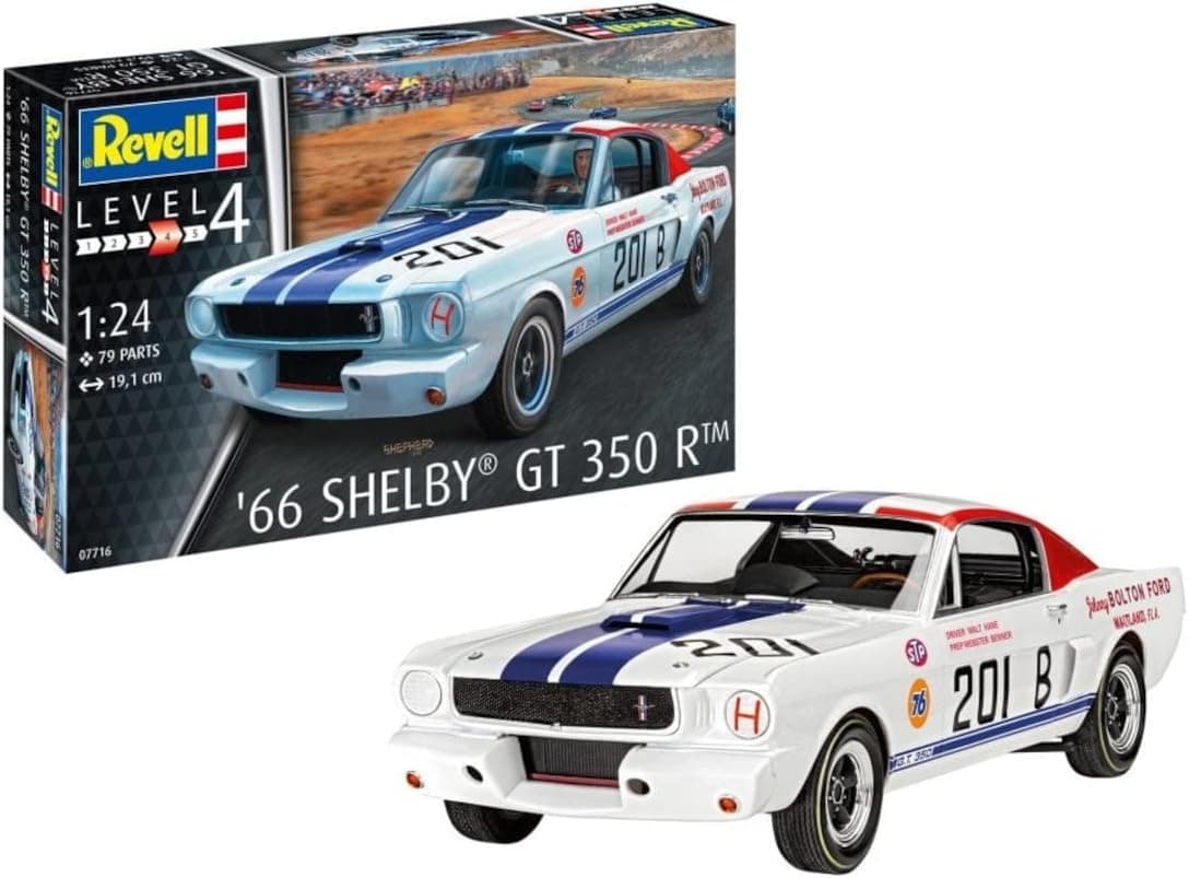 Revell 07716 1965 Shelby GT 350 R - kit de modelo de plástico não construído / sem pintura em escala 1:24