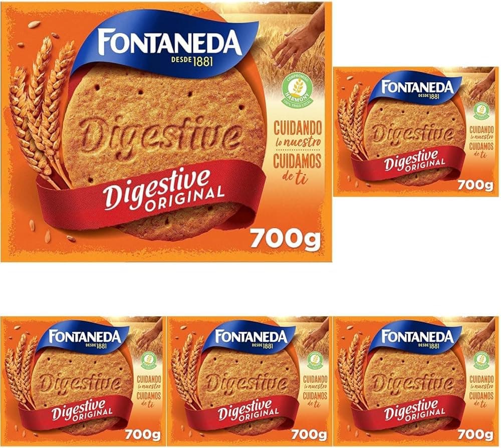 Fontaneda Digestive Original Biscoitos 700 g (embalagem de 5)