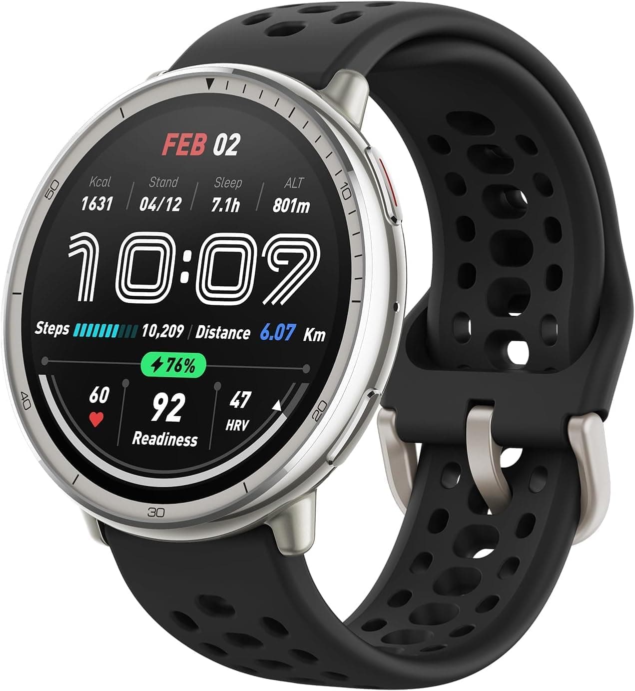 Amazfit Active Edge | Relógio inteligente desportivo com GPS, resistência 10 ATM, bateria até 16 dias e treinador de fitness com IA