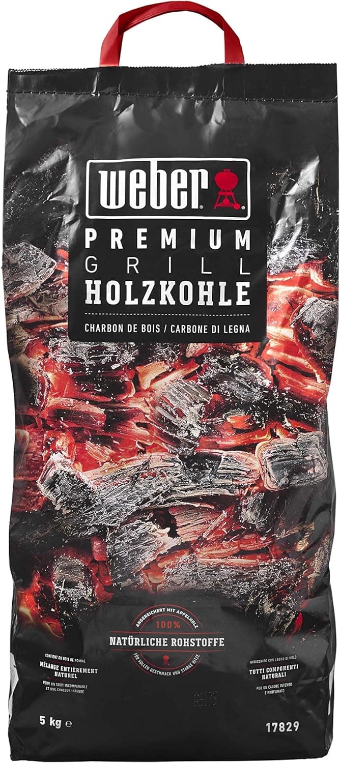 Weber Premium Holzkohle 5 kg Carvão, preto