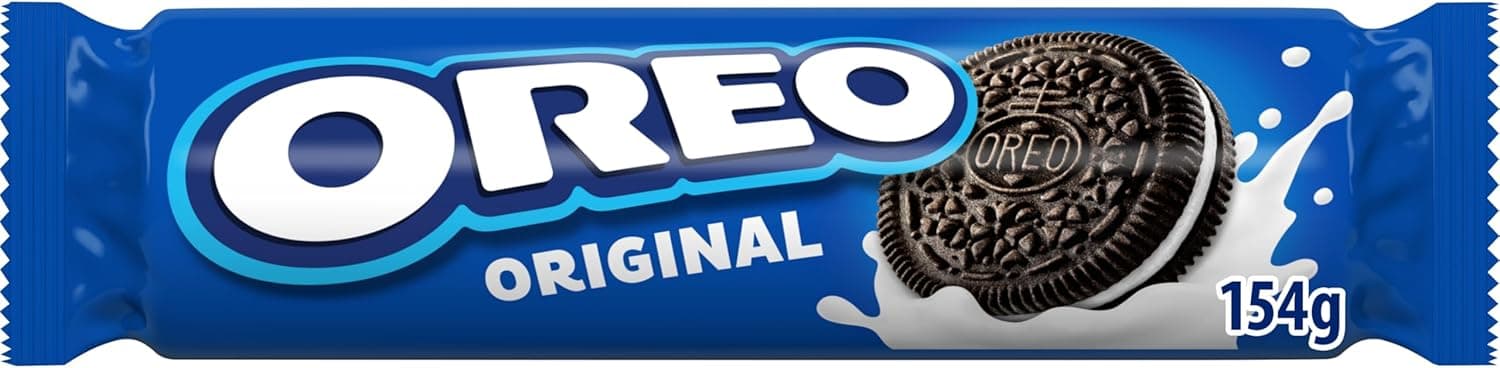 Oreo original bolachas de chocolate, recheadas de creme, 154 g