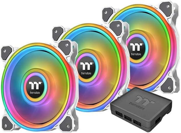 Thermaltake Riing Quad 12 RGB Radiator Fan TT Premium Edition 3 Pack - White/Case Fan