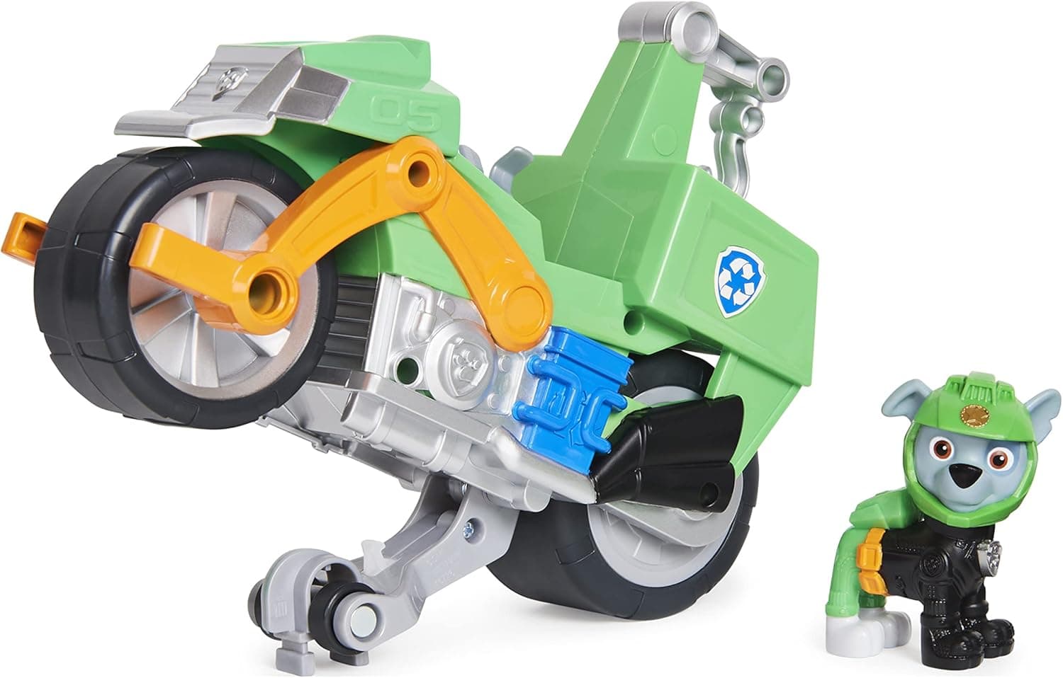Patrulla Canina - Moto Pups Deluxe e figura Rocky - Moto de brinquedo que faz cavalos - 6060545 - brinquedos crianças 3 anos - presente criança 3 anos +
