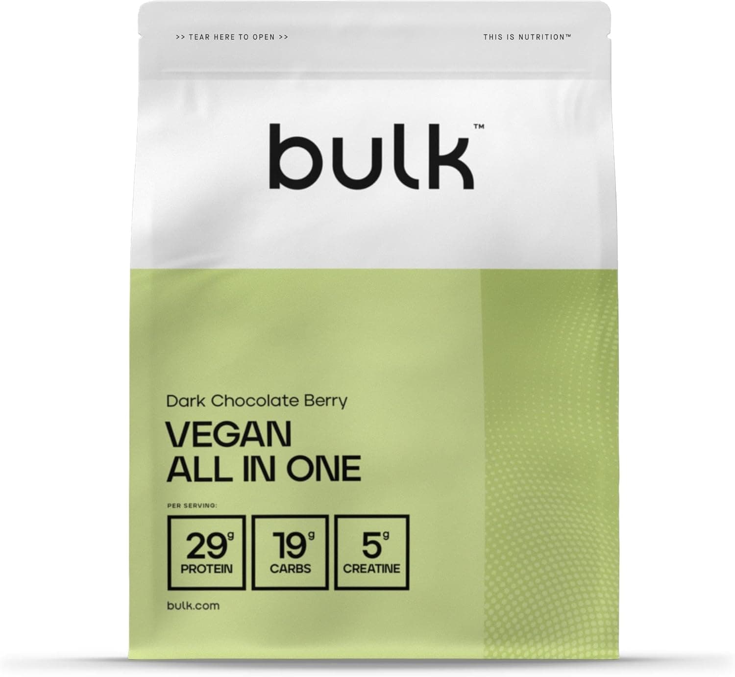 Bulk Tudo em um vegano, com creatina, carboidratos vitargo, AACR, HMB, chocolate preto e framboesas, 2,5 kg, 41 doses