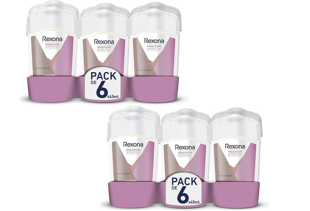 Rexona Maximum Protection desodorizante em creme anti-respirável para mulher Soft Solid Confidence 45 ml, conjunto de 12