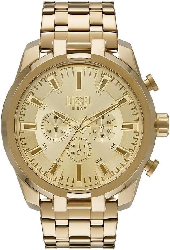 Diesel Split Relógio para homem, cronógrafo de movimento com correia de silicone, aço inoxidável ou pele