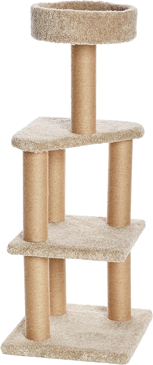 Amazon Basics - Árvore de gatos com postes arranhadores - grande, bege
