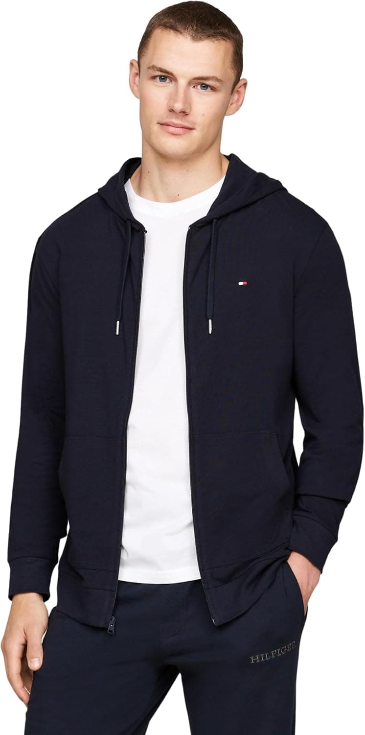 Tommy Hilfiger Camisola homem com fecho de correr e capuz