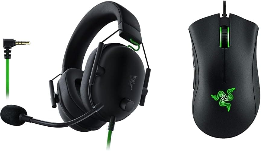 Razer BlackShark V2 X & DeathAdder Essential | Auscultadores gaming com drivers de 50 mm e rato óptico 6400 dpi
