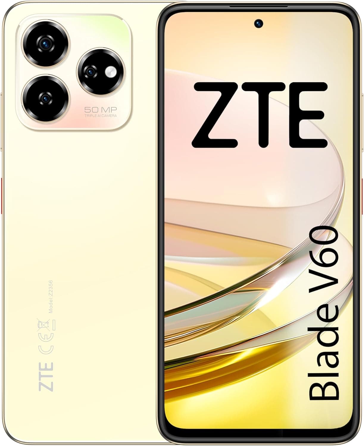 ZTE Smartphone Blade V60 (4G). 6,6" FHD+ | MediaTek Helio G85 | 4 GB RAM + 128 GB ROM, câmara 48MP + 8 MP, bateria 5000 mAh com carregamento rápido de 18 W, Dual SIM, Android 11
