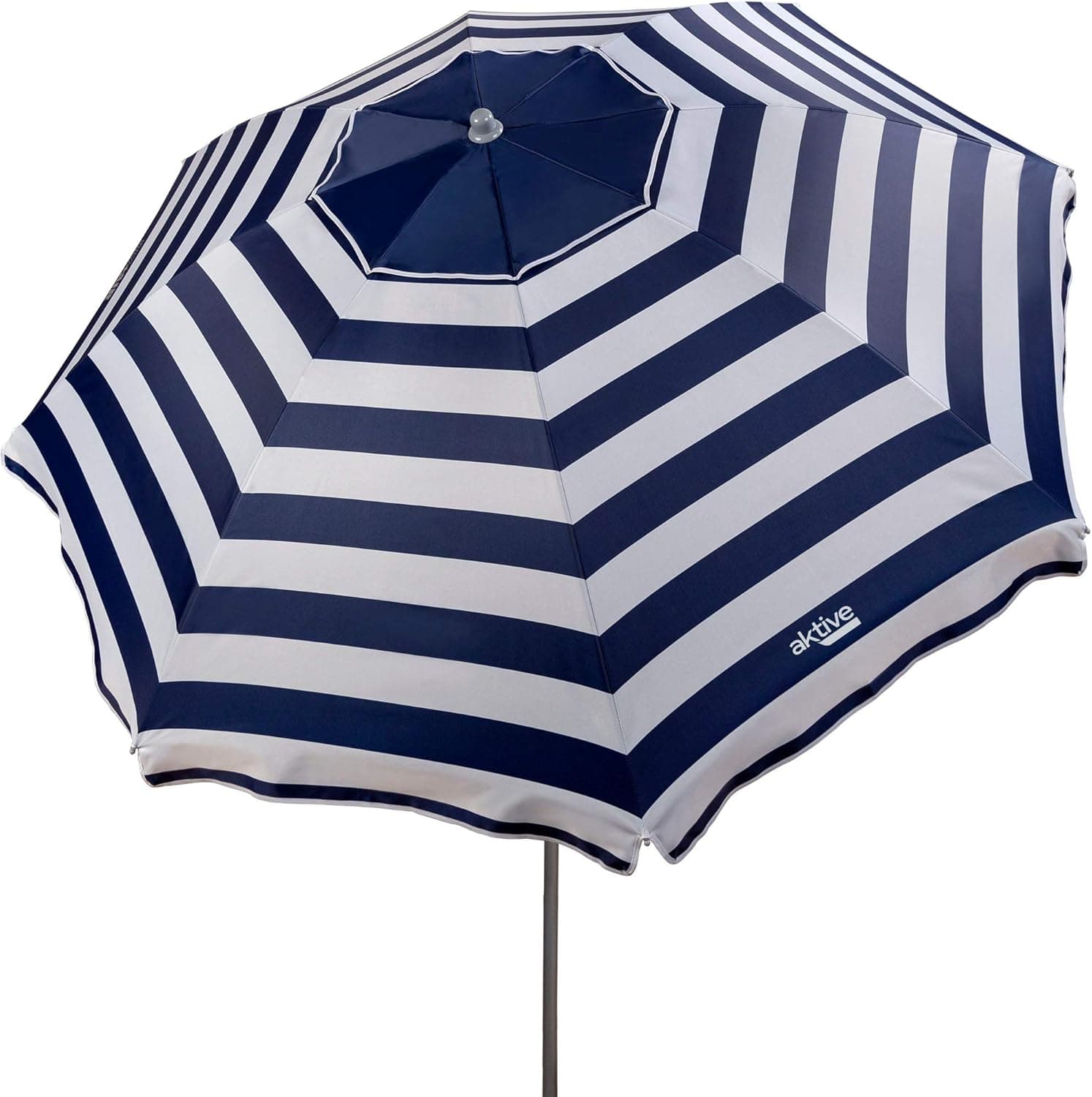 AKTIVE | Chapéu de sol grande com proteção UV50, altura ajustável e funda de transporte, 220 cm azul e branco