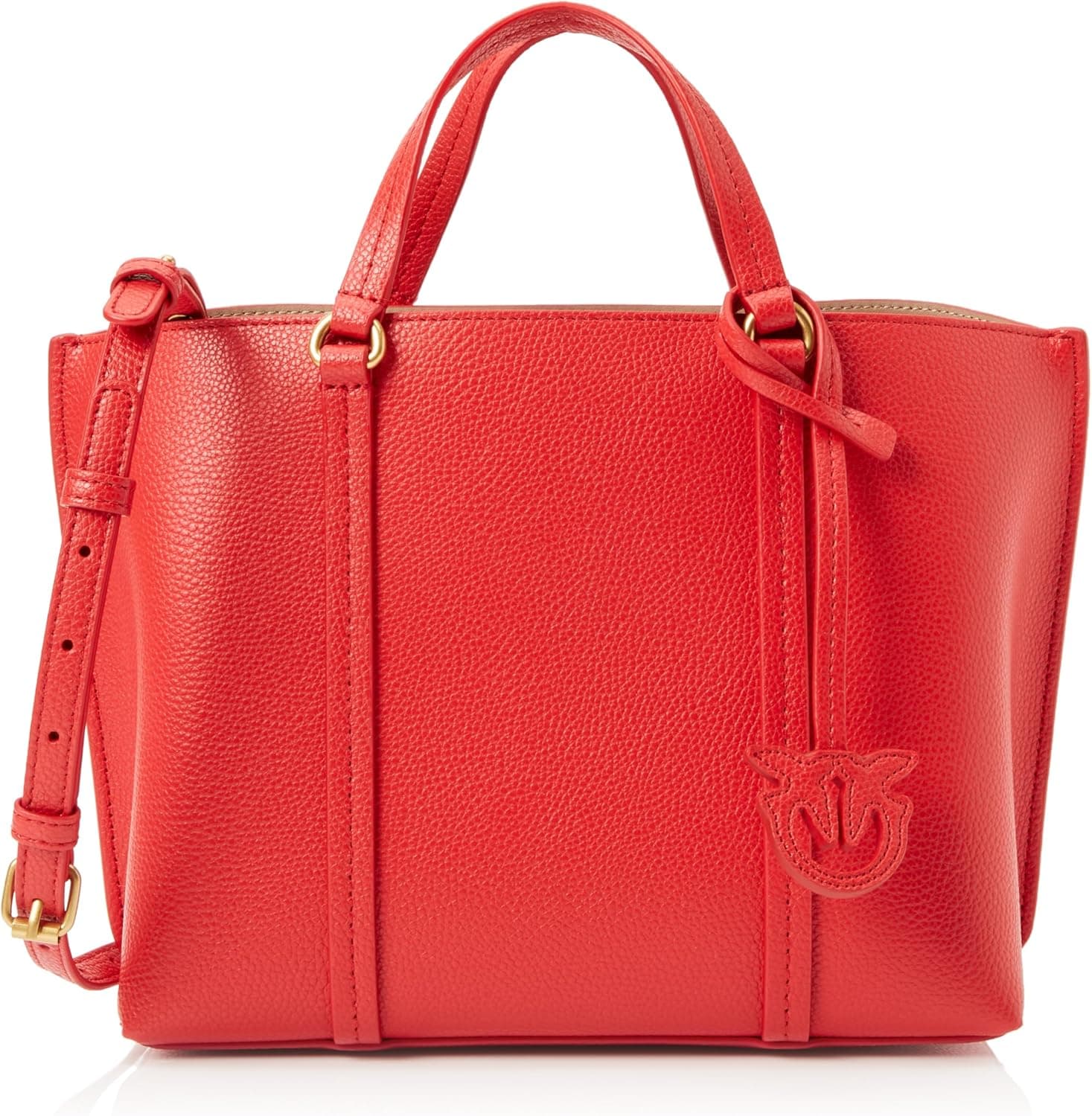 Pinko Carrie Shopper Classic Bottalata de couro, bolsa para mulher