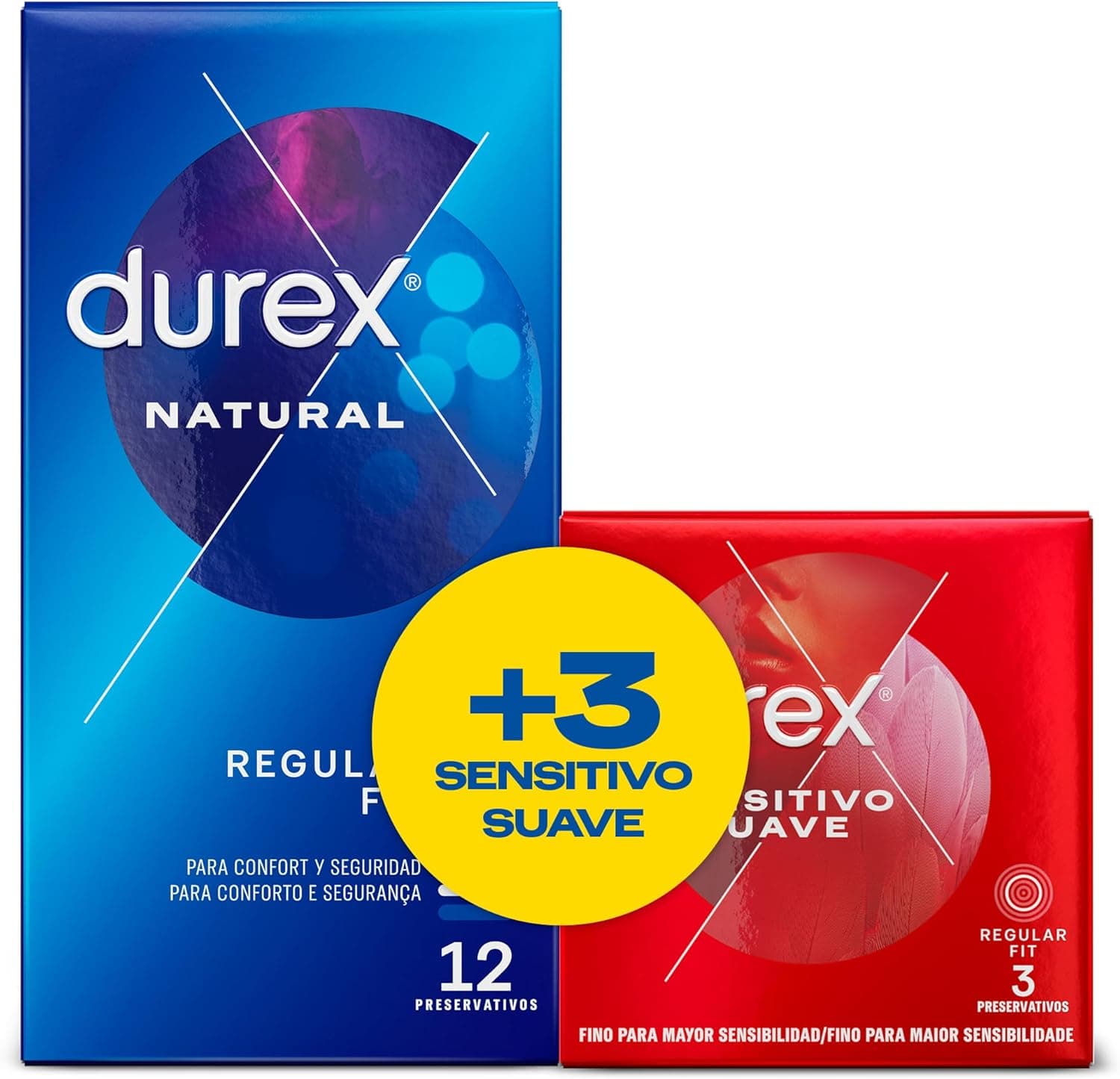 Durex Duplo natural Plus e sensível suave, 15 unidades