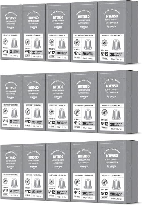 by Amazon Intenso | Cápsulas de café torrado intenso compatíveis com Nespresso, 100 unidades x 3